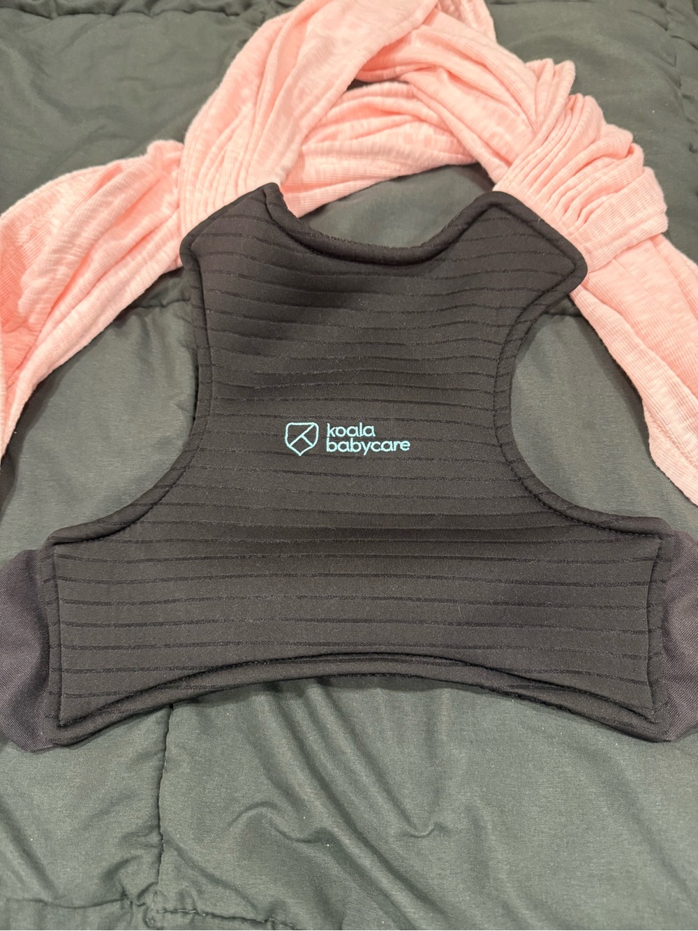 Koala Kids Black Infant Support Vest with Teal Logo